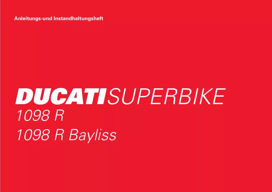 Mode d'emploi DUCATI 1098 R BAYLISS