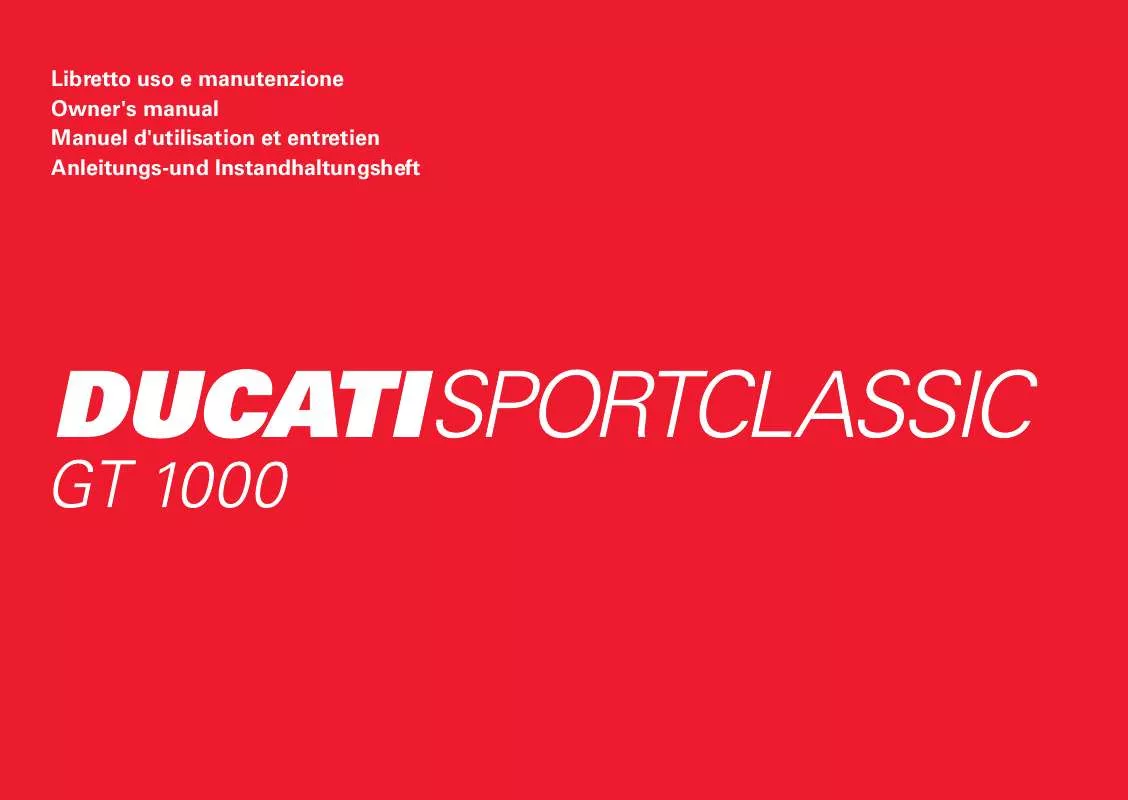 Mode d'emploi DUCATI GT 1000