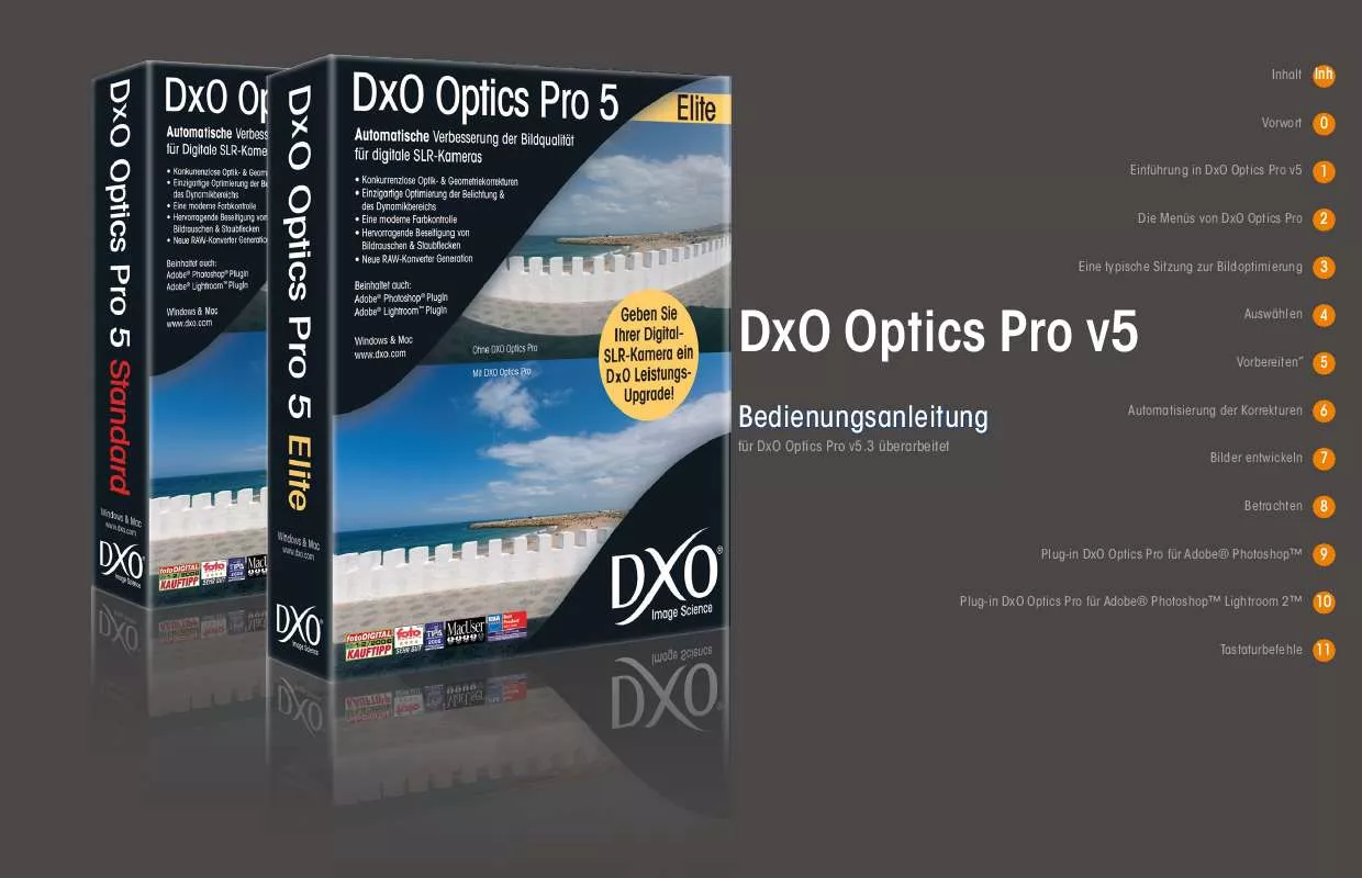 Mode d'emploi DXO OPTICS PRO V5.3