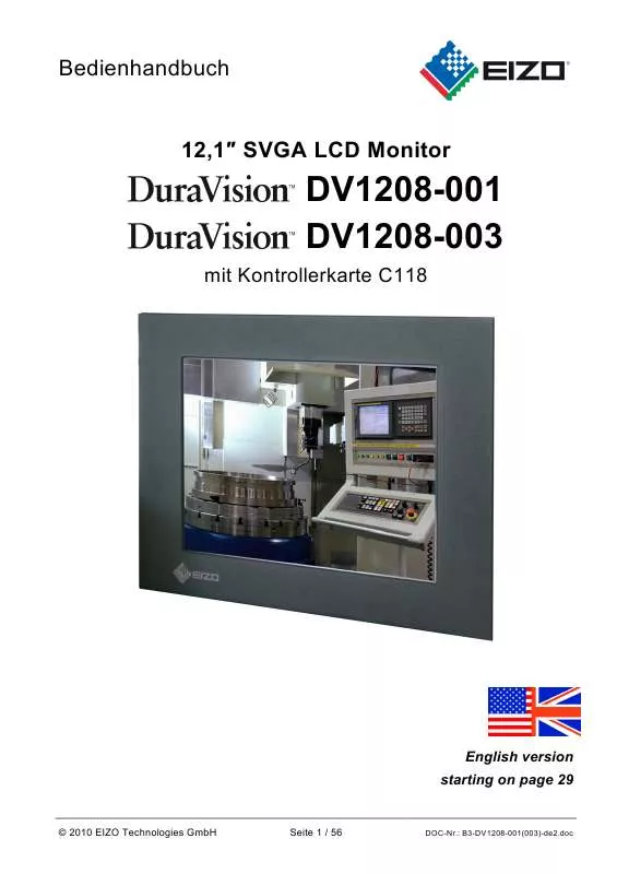 Mode d'emploi EIZO DURAVISION DV1208-001