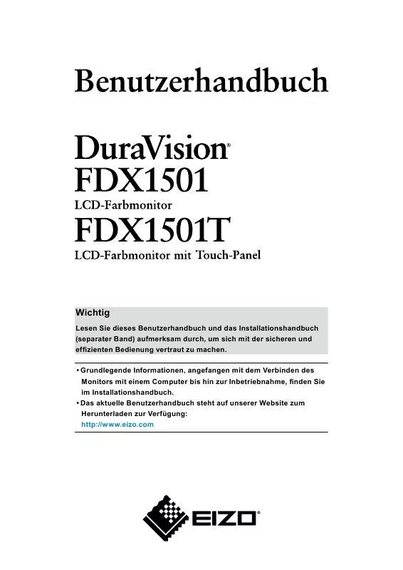 Mode d'emploi EIZO DURAVISION FDX1501