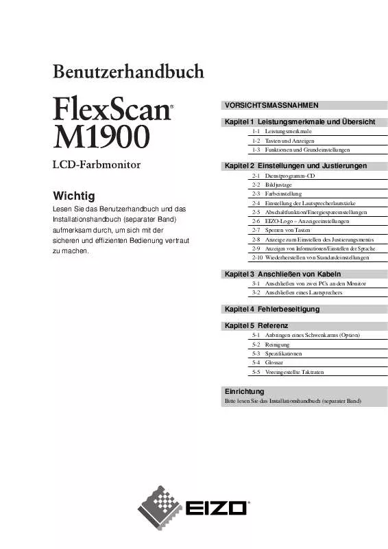 Mode d'emploi EIZO FLEXSCAN M1900