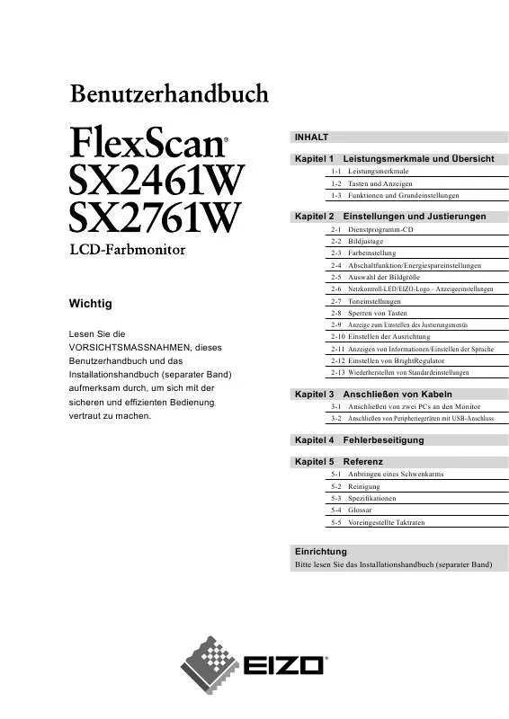 Mode d'emploi EIZO FLEXSCAN SX2461W