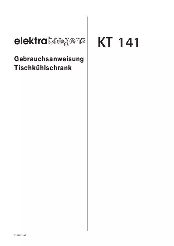 Mode d'emploi ELEKTRA KT141