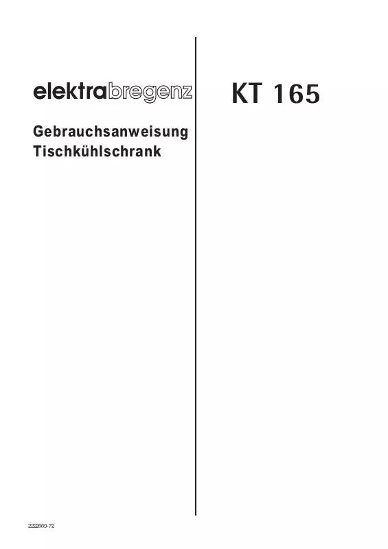Mode d'emploi ELEKTRA KT165