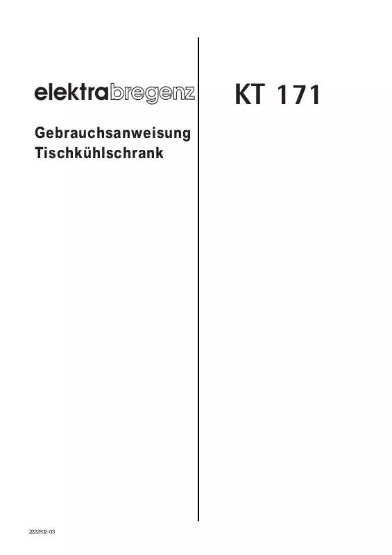 Mode d'emploi ELEKTRA KT171