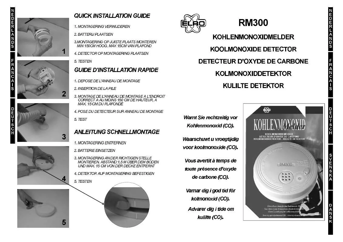 Mode d'emploi ELRO (ROOS ELECTRONICS) RM300