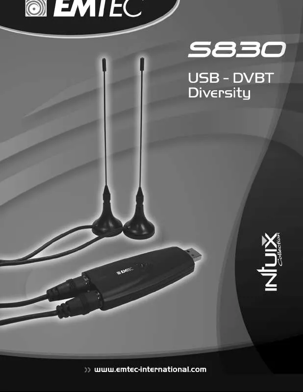 Mode d'emploi EMTEC DVB-T USB TUNER DIVERSITY S830