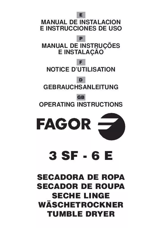 Mode d'emploi FAGOR 3 SF-6 E