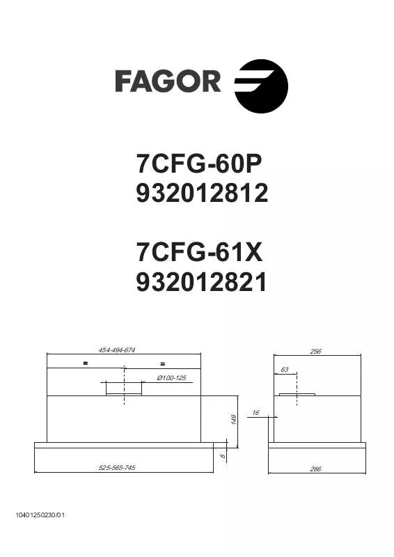 Mode d'emploi FAGOR 7CFDG-61X