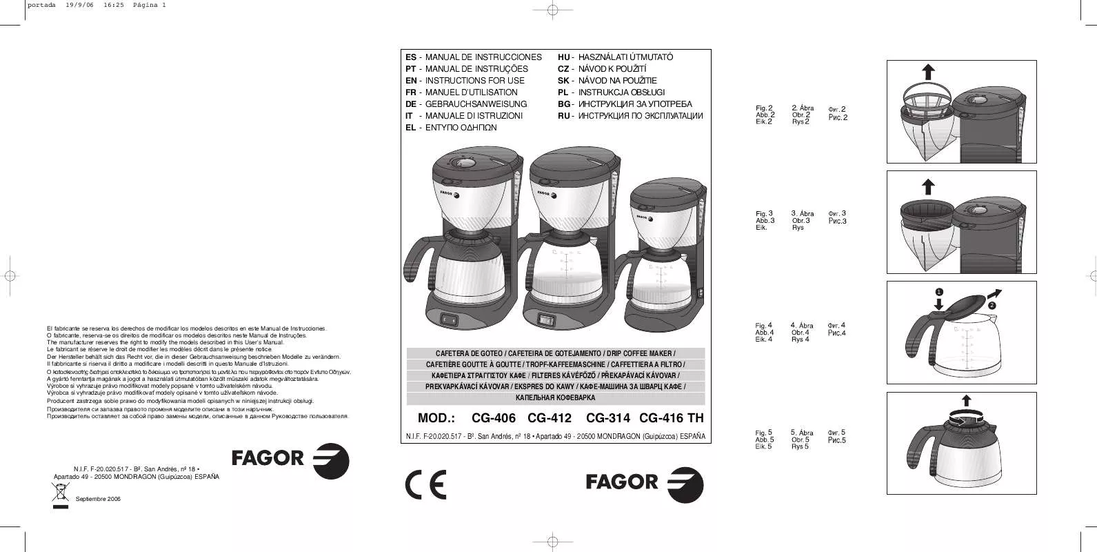 Mode d'emploi FAGOR CG-314