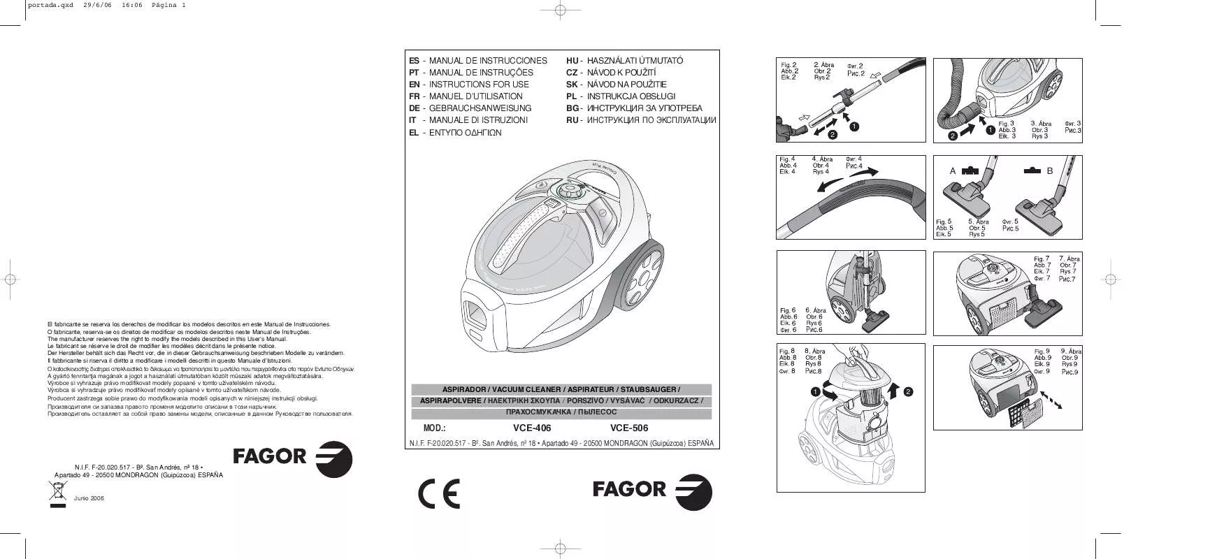 Mode d'emploi FAGOR VCE-506