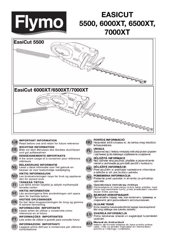 Mode d'emploi FLYMO EASICUT 6000XT