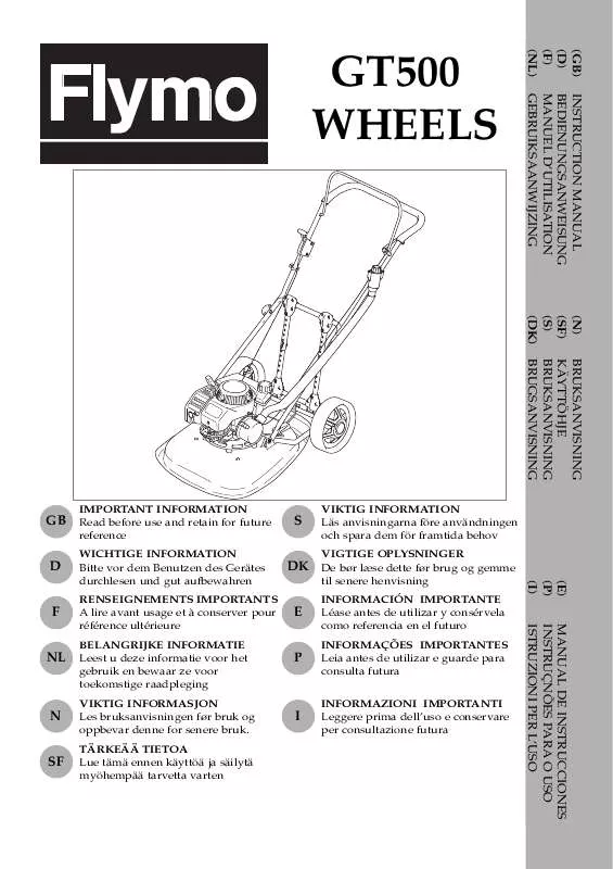 Mode d'emploi FLYMO GT500+WHEELS