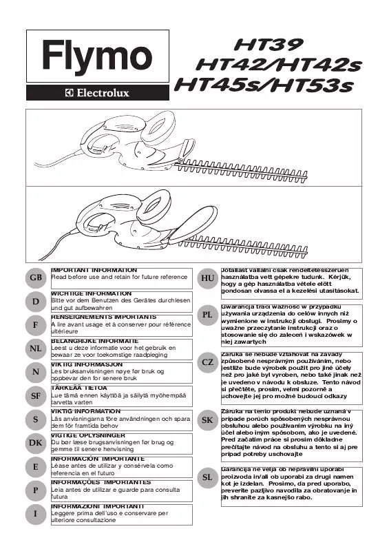 Mode d'emploi FLYMO HT53