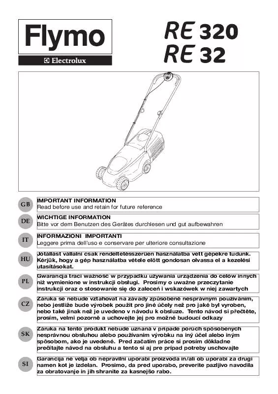 Mode d'emploi FLYMO RE32