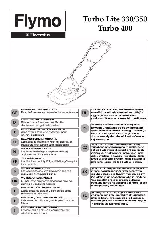 Mode d'emploi FLYMO TURBOLITE 330