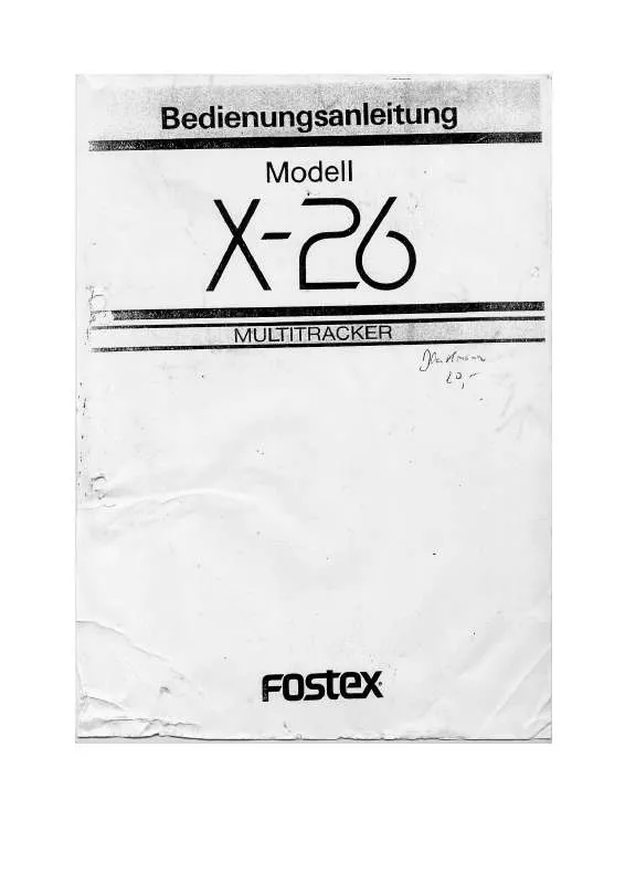 Mode d'emploi FOSTEX X-26