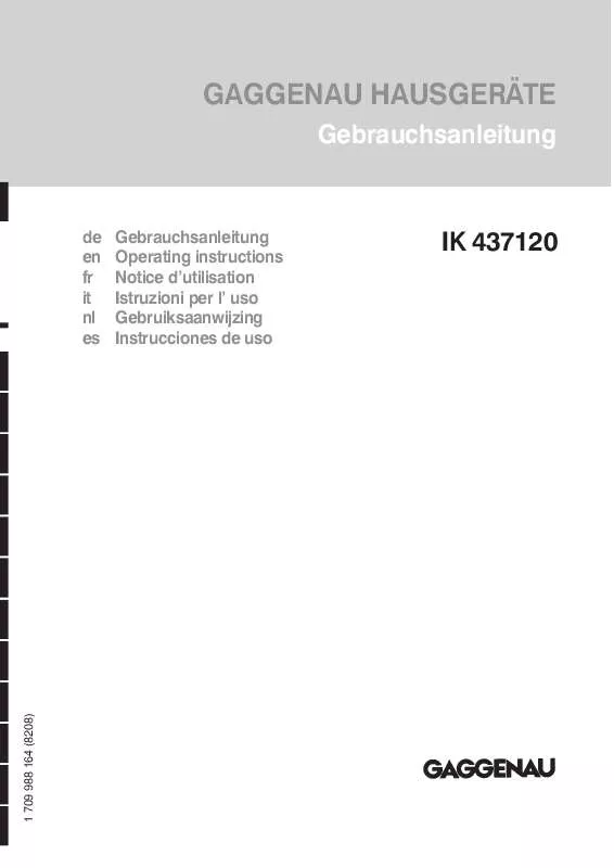 Mode d'emploi GAGGENAU IK437120