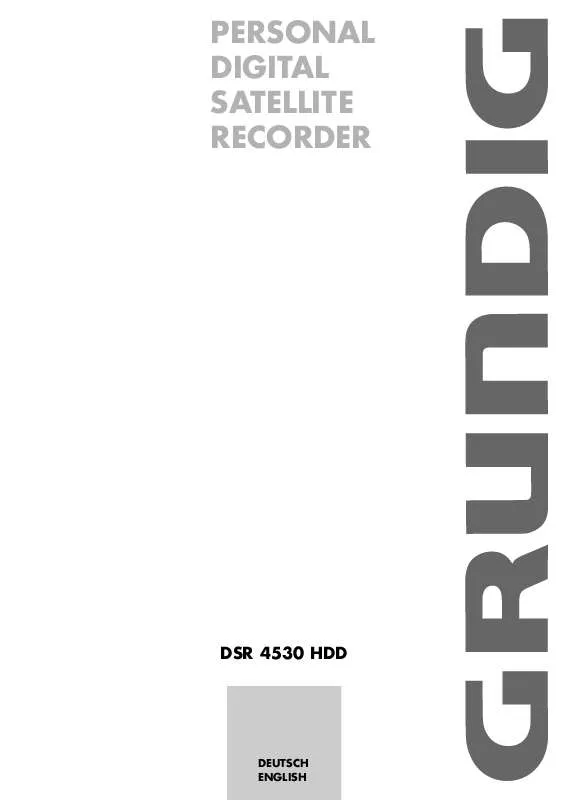 Mode d'emploi GRUNDIG DSR 4530 HDD