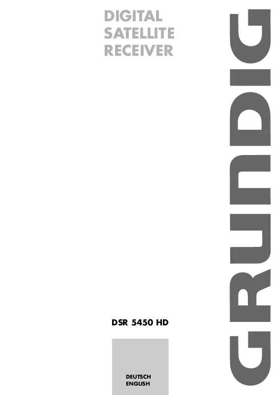 Mode d'emploi GRUNDIG DSR 5450 HD