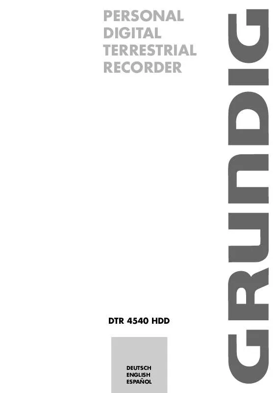 Mode d'emploi GRUNDIG DTR 4540 HDD