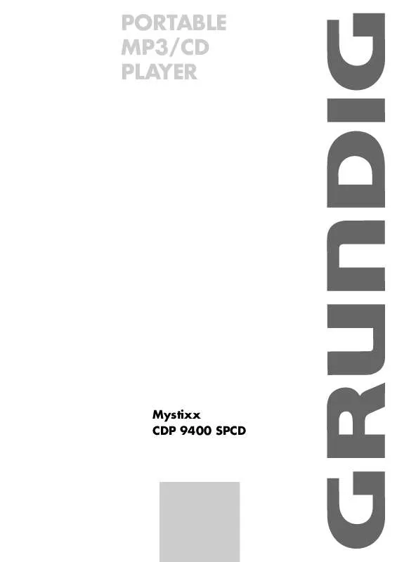 Mode d'emploi GRUNDIG MYSTIXX CDP 9400 SPCD