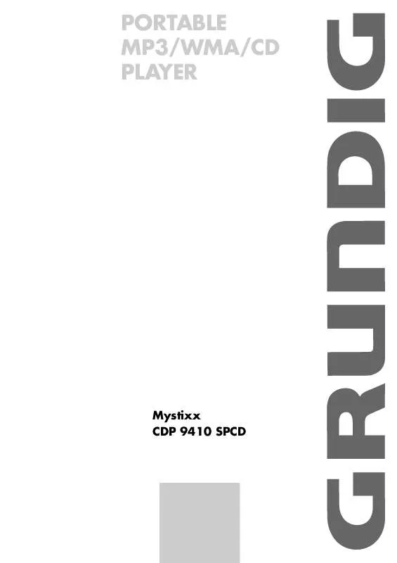 Mode d'emploi GRUNDIG MYSTIXX CDP 9410 SPCD