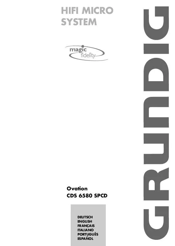 Mode d'emploi GRUNDIG OVATION CDS 6580 SPCD