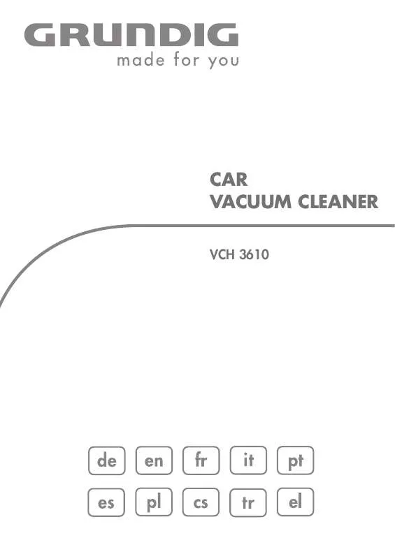 Mode d'emploi GRUNDIG VCH 3610 CAR VACUUM CLEANER
