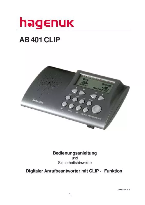 Mode d'emploi HAGENUK AB 401 CLIP