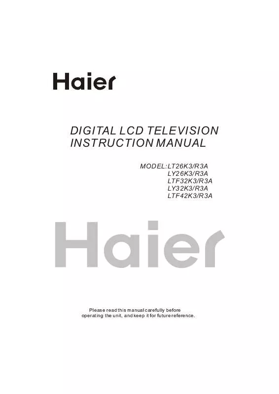 Mode d'emploi HAIER LY26K3 R3A