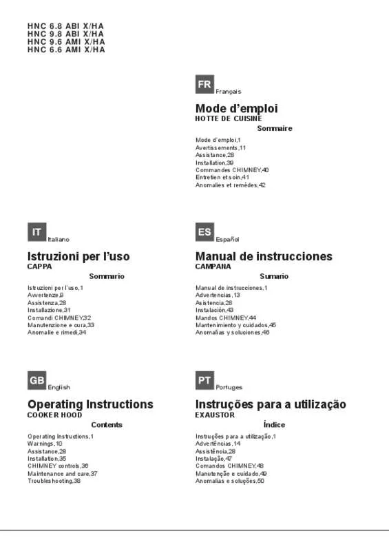 Mode d'emploi HOTPOINT HNC 6.6 AMI X/HA