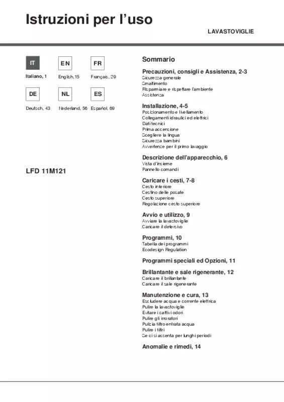 Mode d'emploi HOTPOINT LFD 11M121 CX EU