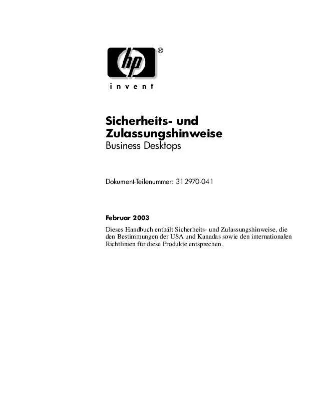 Mode d'emploi HP COMPAQ D530 ULTRA-SLIM DESKTOP DESKTOP PC