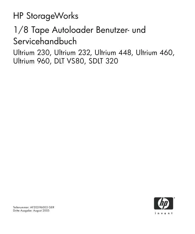 Mode d'emploi HP STORAGEWORKS 1/8 TAPE AUTOLOADER