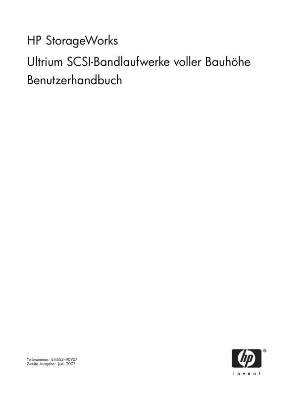 Mode d'emploi HP STORAGEWORKS LTO-4 ULTRIUM 1840 TAPE DRIVE