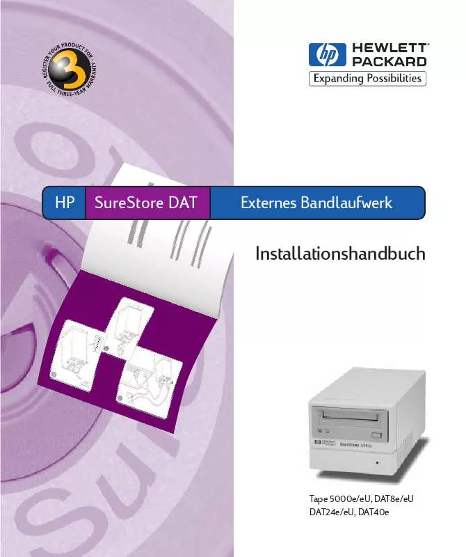 Mode d'emploi HP SURESTORE 5000 TAPE DRIVE