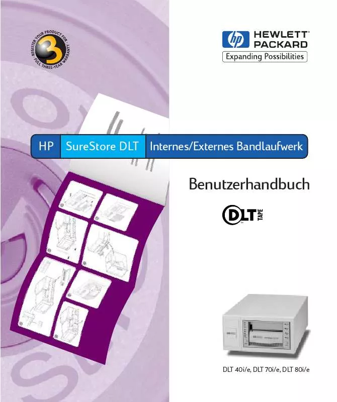 Mode d'emploi HP SURESTORE DLT 70 TAPE DRIVE