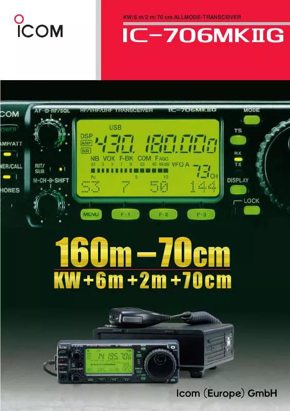 Mode d'emploi ICOM IC-706MKIIG