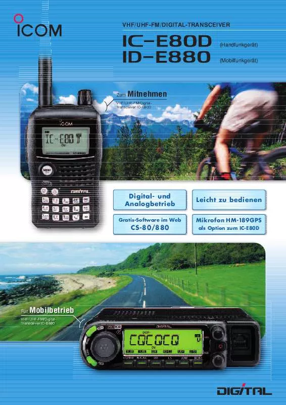 Mode d'emploi ICOM IC-E80