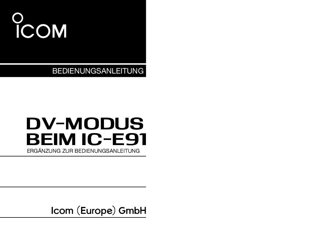 Mode d'emploi ICOM IC-E91