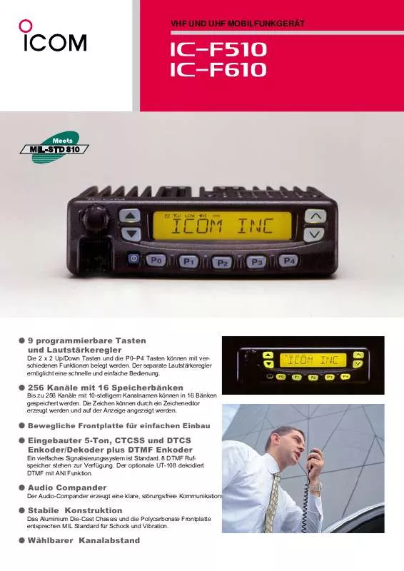 Mode d'emploi ICOM IC-F510