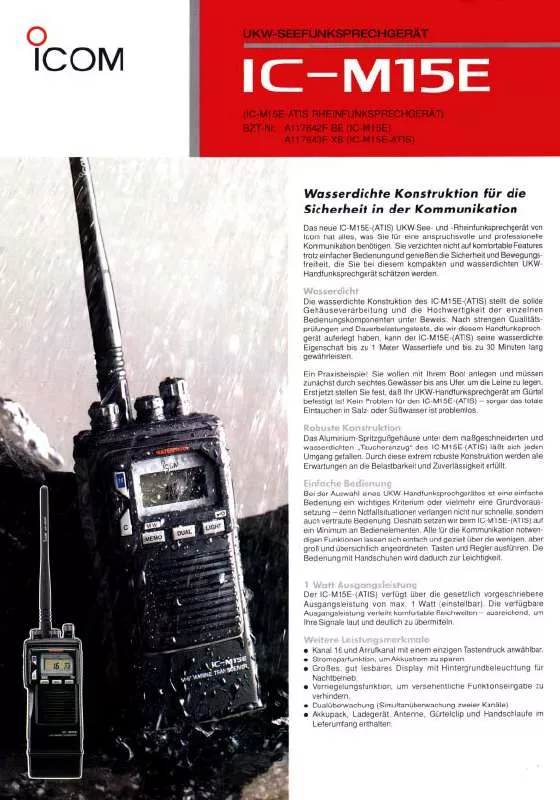 Mode d'emploi ICOM IC-M15E