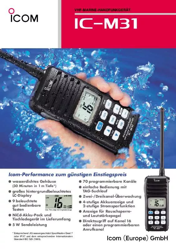 Mode d'emploi ICOM IC-M31