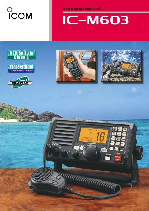 Mode d'emploi ICOM IC-M603