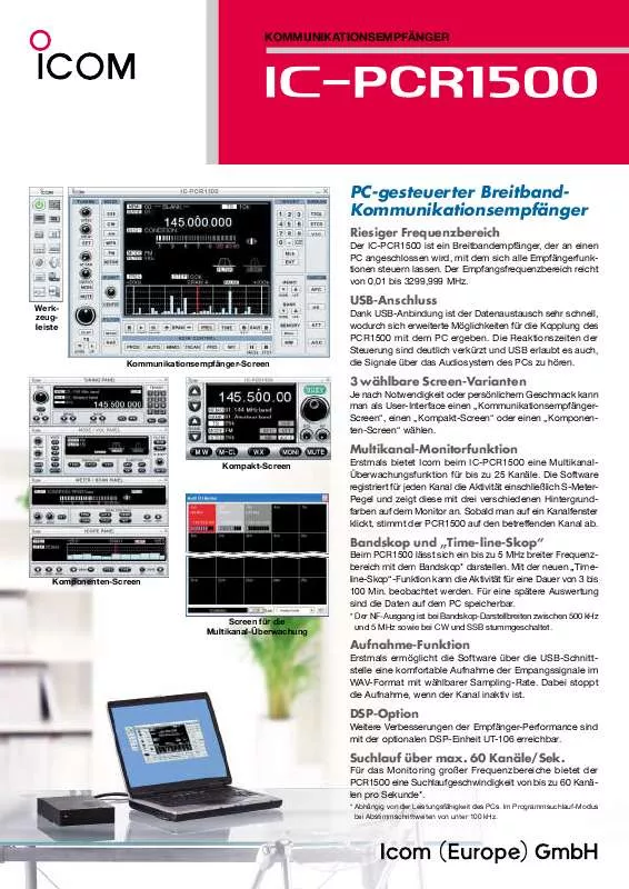 Mode d'emploi ICOM IC-PCR1500