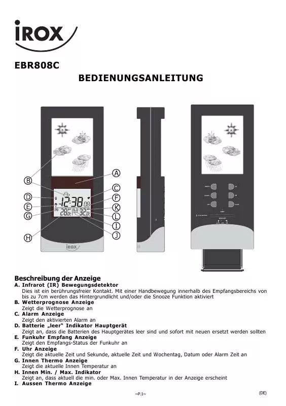 Mode d'emploi IROX EBR808CL