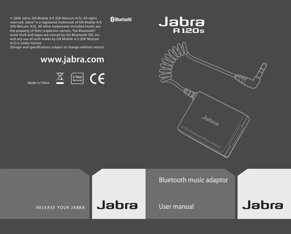 Mode d'emploi JABRA A120S