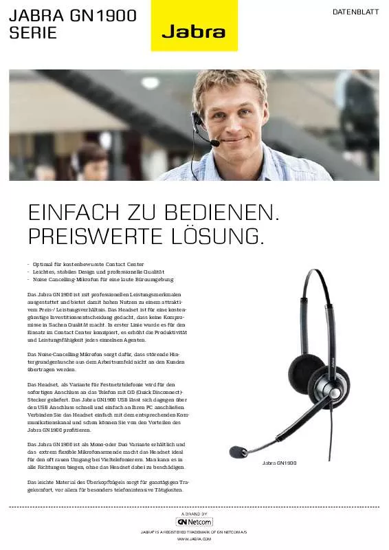 Mode d'emploi JABRA GN1900